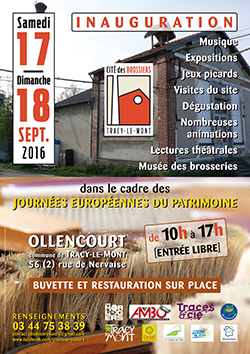 affiche inauguration de la Cit des brossiers  l'occasion des Journes europennes du patrimoine 2016