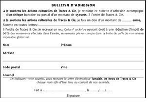 Bulletin d'adhésion Traces & Cie